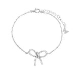 Pave Bow Bracelet - Silver