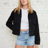 Aviva Black Cropped Denim Jacket