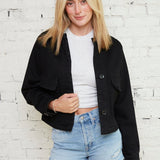 Aviva Black Cropped Denim Jacket