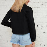 Aviva Black Cropped Denim Jacket