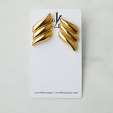 Gold Wave Stud Earrings