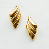 Gold Wave Stud Earrings