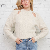 Genevieve Cut-Out Cable Knit Sweater