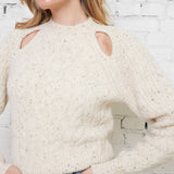 Genevieve Cut-Out Cable Knit Sweater