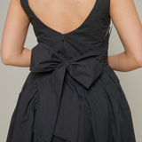 Stella Corset Bow Back Midi Dress - Black