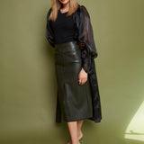 Verity Faux Leather Pencil Skirt