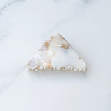 Shark Fin Hair Claw Clip - Cream Marble